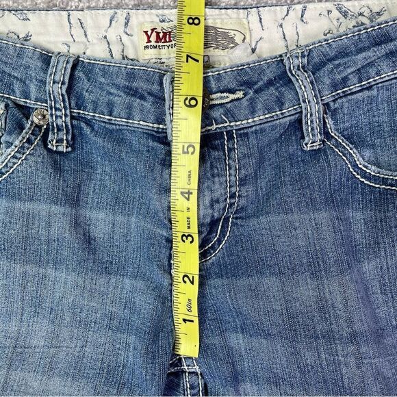 YMI Jeans Women's 3 Blue Bootcut Medium Wash Low Rise Stretch Y2K Juniors Teen - Picture 11 of 13